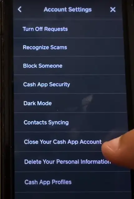 How to delete cash app account?